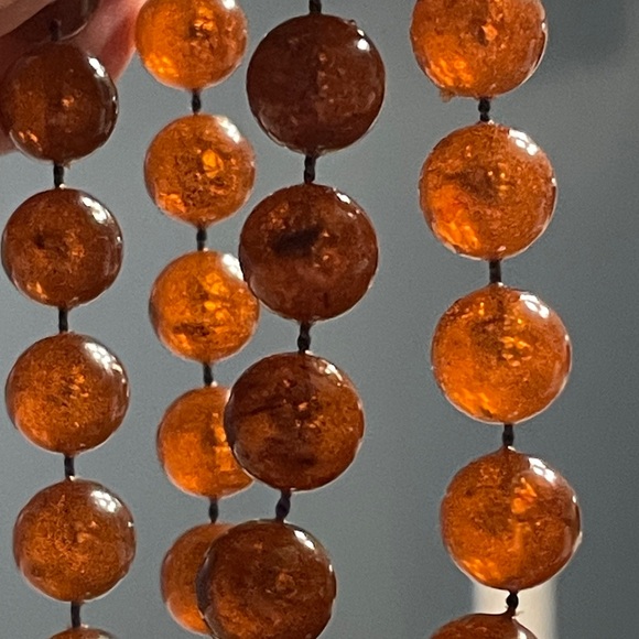 Natural Amber Beaded Necklace - Picture 3 of 4